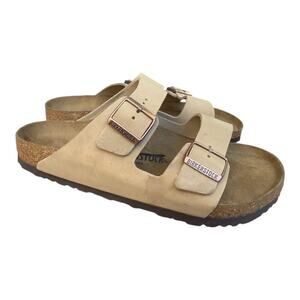 Birkenstock Arizona Slide Sandal Brown Leather Men size 44 US 11